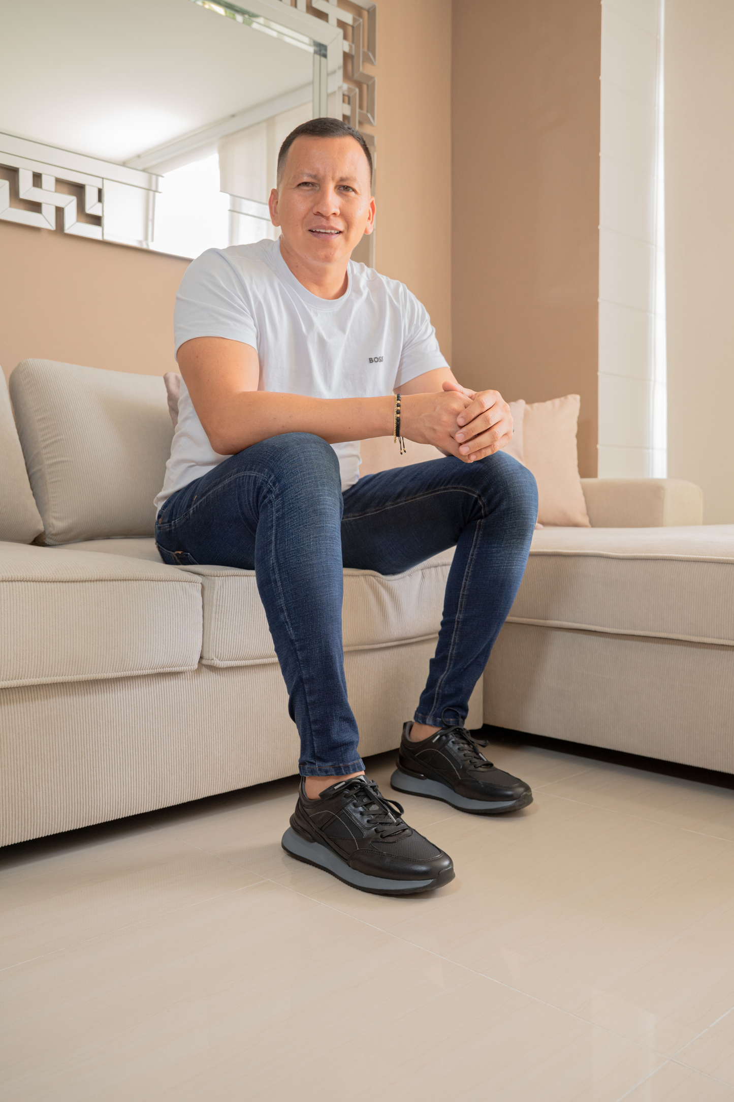 TENIS PARA HOMBRE EN CUERO COLOR NEGRO X MALLA | REF: PALERMO 6414