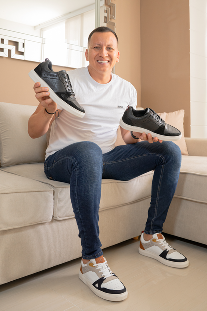 TENIS PARA HOMBRE EN CUERO BLANCO REF: HILLVALLEY 2192