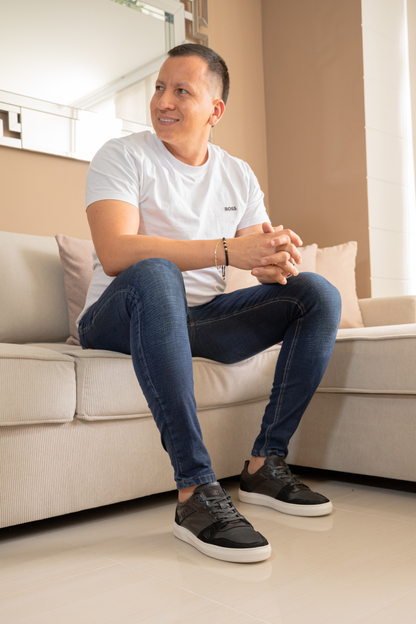 TENIS PARA HOMBRE EN CUERO NEGRO REF: HILLVALLEY