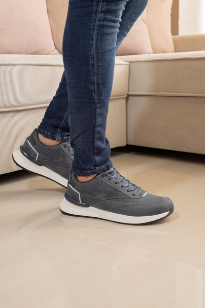 TENIS EN CUERO PARA HOMBRE COLOR AZUL REF: 3223 CATANIA