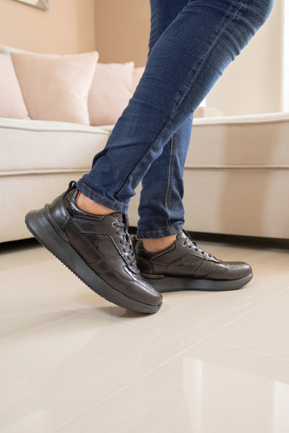 TENIS PARA HOMBRE EN CUERO NEGRO REF: PORTOBELLO