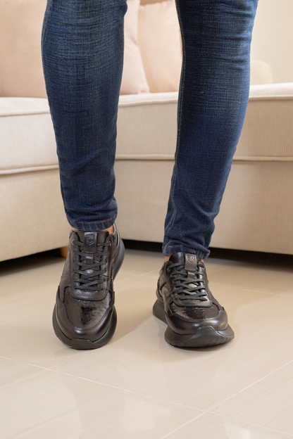 TENIS PARA HOMBRE EN CUERO NEGRO REF: PORTOBELLO