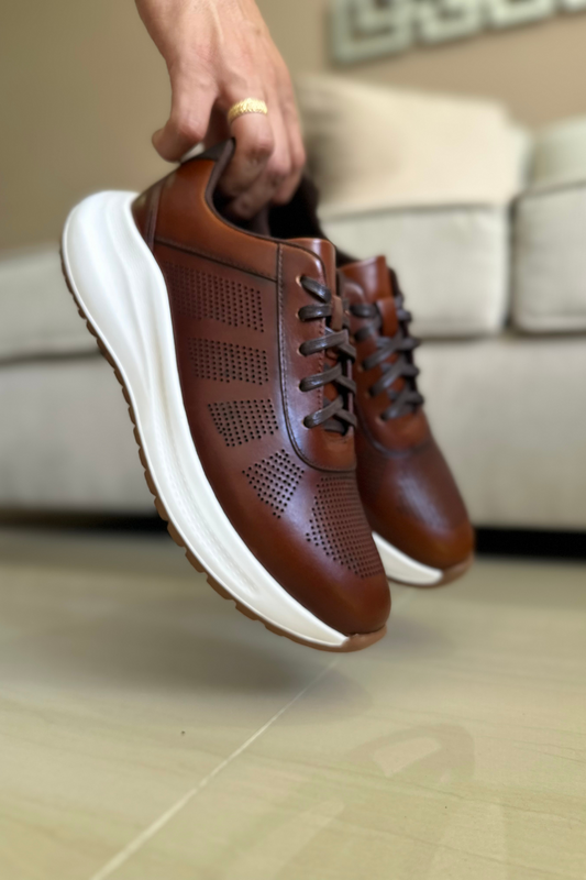 TENIS PARA HOMBRE EN CUERO MIEL REF: BENFICA