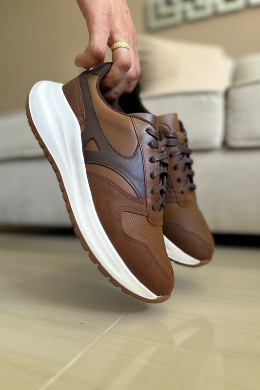 TENIS EN CUERO PARA HOMBRE COLOR HOJA SECA REF: COVEÑAS