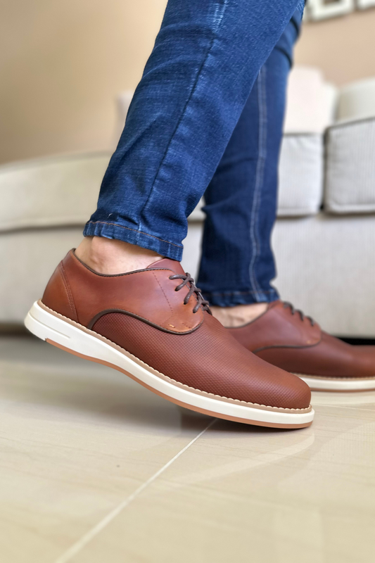 ZAPATO PARA HOMBRE EN CUERO MIEL REF: SANTIAGO