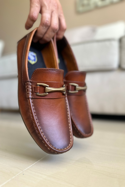 MOCASINES PARA HOMBRE EN CUERO MIEL REF: BRENTFORD