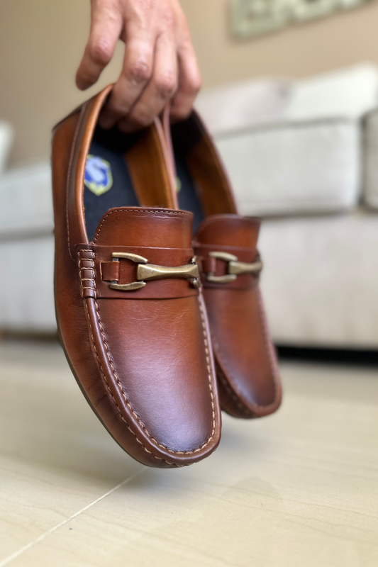MOCASINES PARA HOMBRE EN CUERO MIEL REF: BRENTFORD