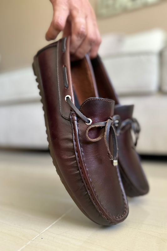 MOCASINES PARA HOMBRE EN CUERO COÑAC REF: TIBANA