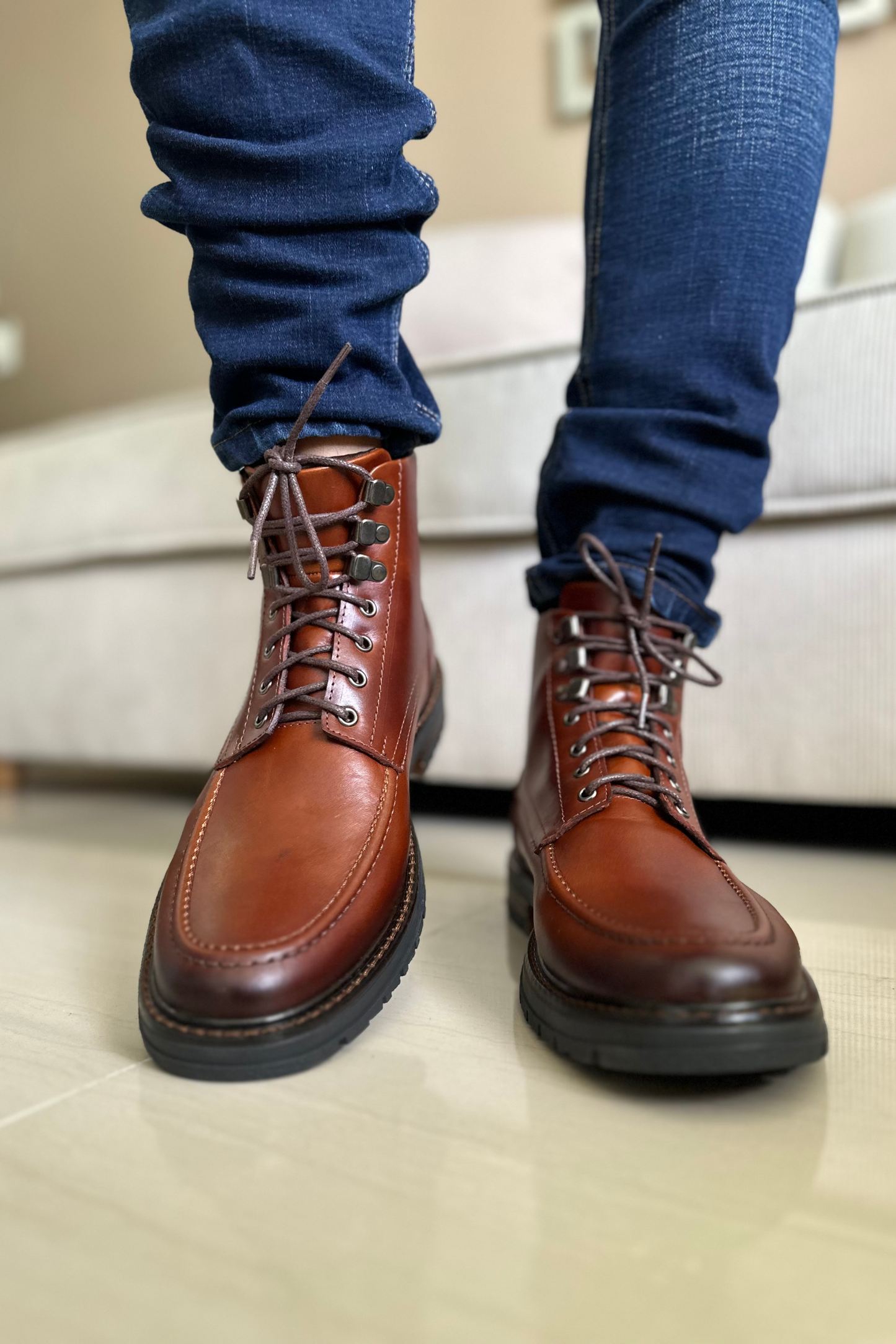 BOTAS PARA HOMBRE EN CUERO COÑAC REF: LIVERPOOL