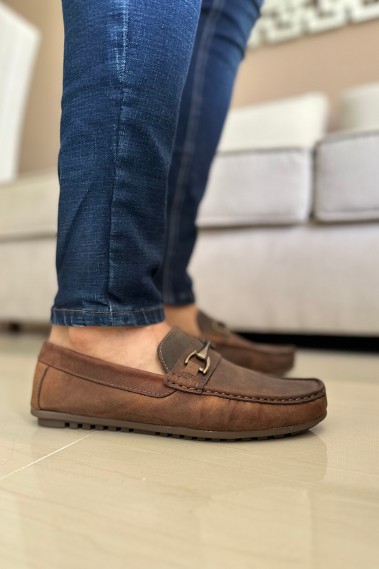 MOCASINES PARA HOMBRE EN CUERO HOJA SECA REF: BRENTFORD