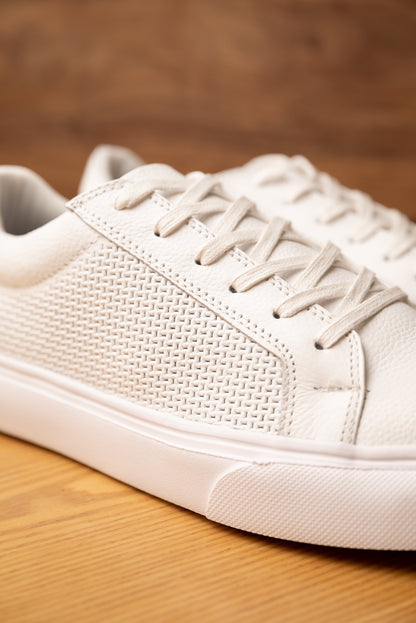 TENIS DOMINIC EN CUERO BLANCO PARA HOMBRE / REF: 602