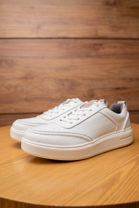 TENIS EN CUERO BLANCO PARA HOMBRE / REF SPIKE CLCK