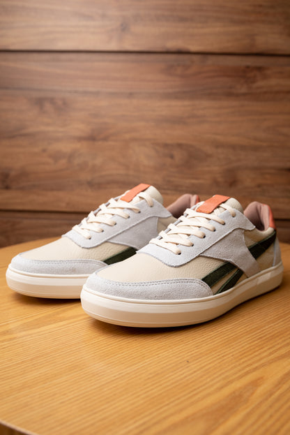 TENIS  EN CUERO CREMA PARA HOMBRE / REF OBLIVIONS CLCK