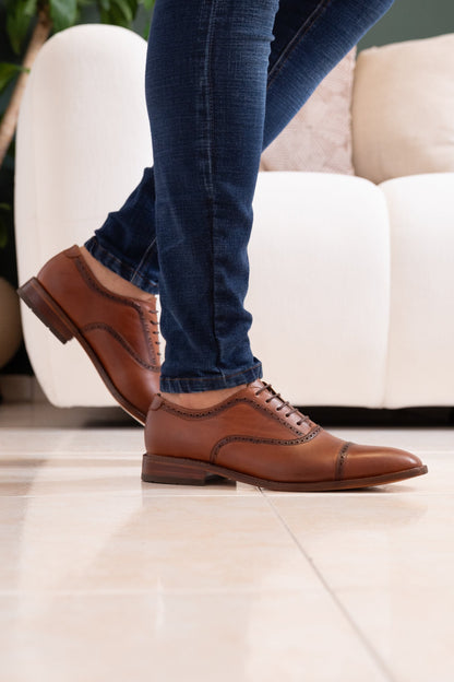 ZAPATO ELEGANTE PARA EN HOMBRE EN CUERO COLOR MIEL DIFUMINADO | REF: PARMA 403