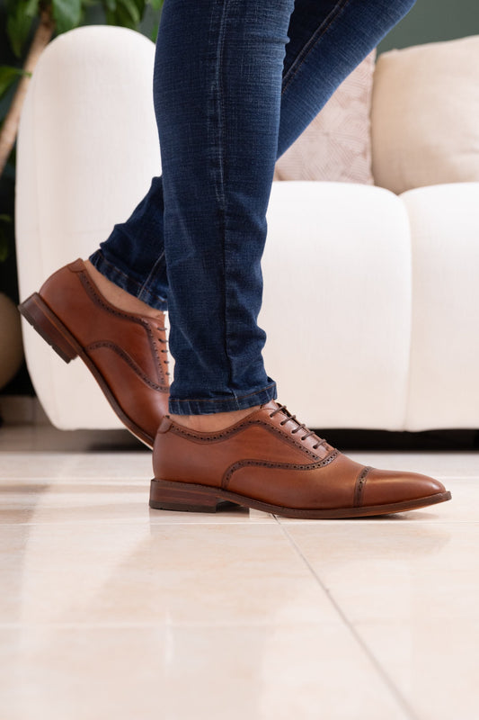 ZAPATO ELEGANTE PARA EN HOMBRE EN CUERO COLOR MIEL DIFUMINADO | REF: PARMA 403
