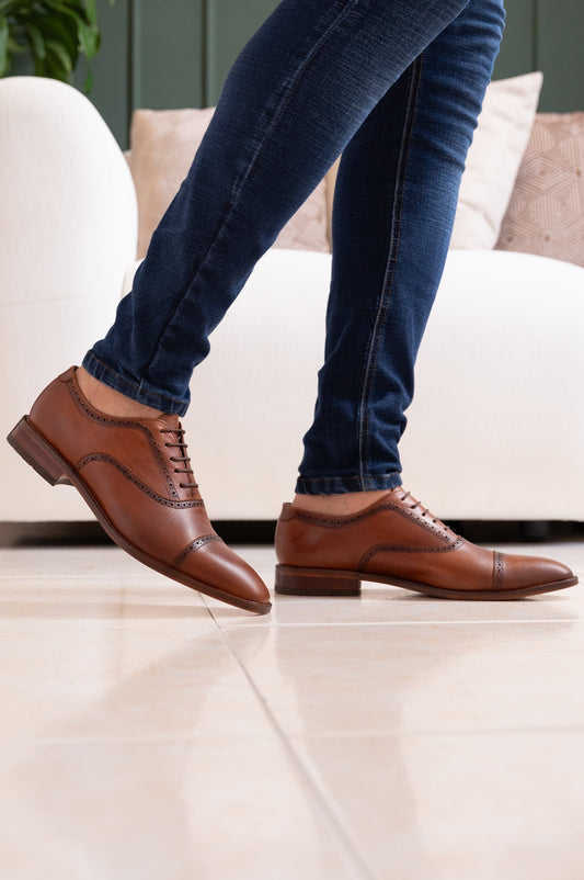 ZAPATO ELEGANTE PARA EN HOMBRE EN CUERO COLOR MIEL DIFUMINADO | REF: PARMA 403