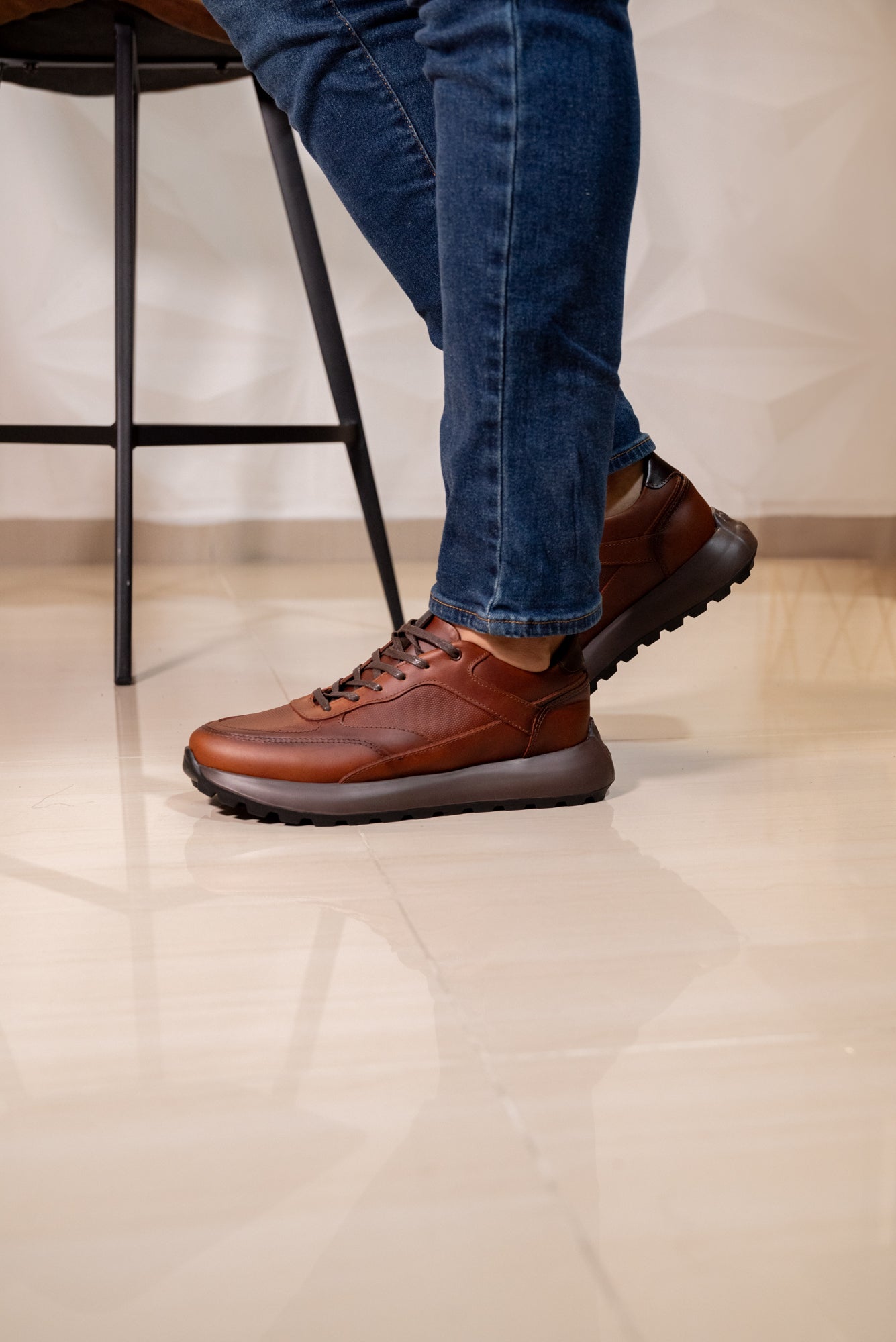 TENIS EN CUERO PARA HOMBRE COLOR COÑAC | REF: BRESCIA C22