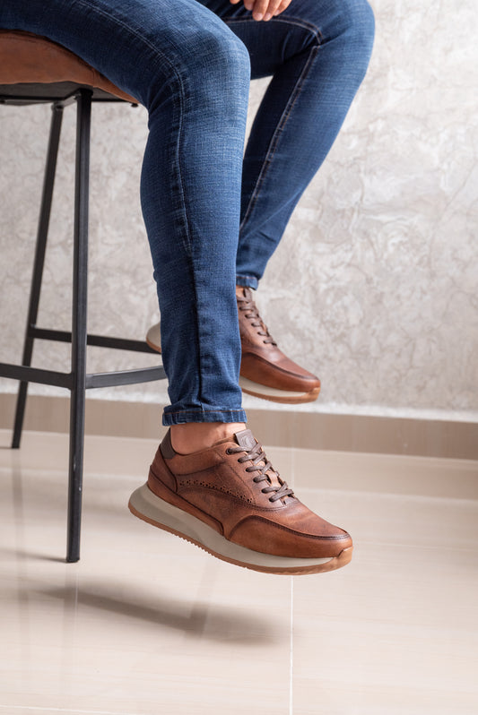 TENIS PARA HOMBRE EN CUERO RUSTICO | REF: BRISTOL T-15