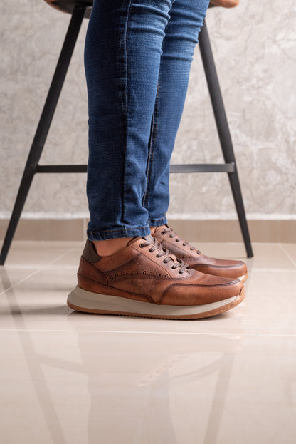 TENIS PARA HOMBRE EN CUERO RUSTICO | REF: BRISTOL T-15