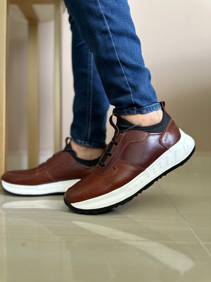 TENIS PARA HOMBRE EN CUERO MIEL | REF: DAVID 355