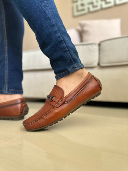 MOCASIN EN CUERO COÑAC PARA HOMBRE/ REF: ERLING 1002