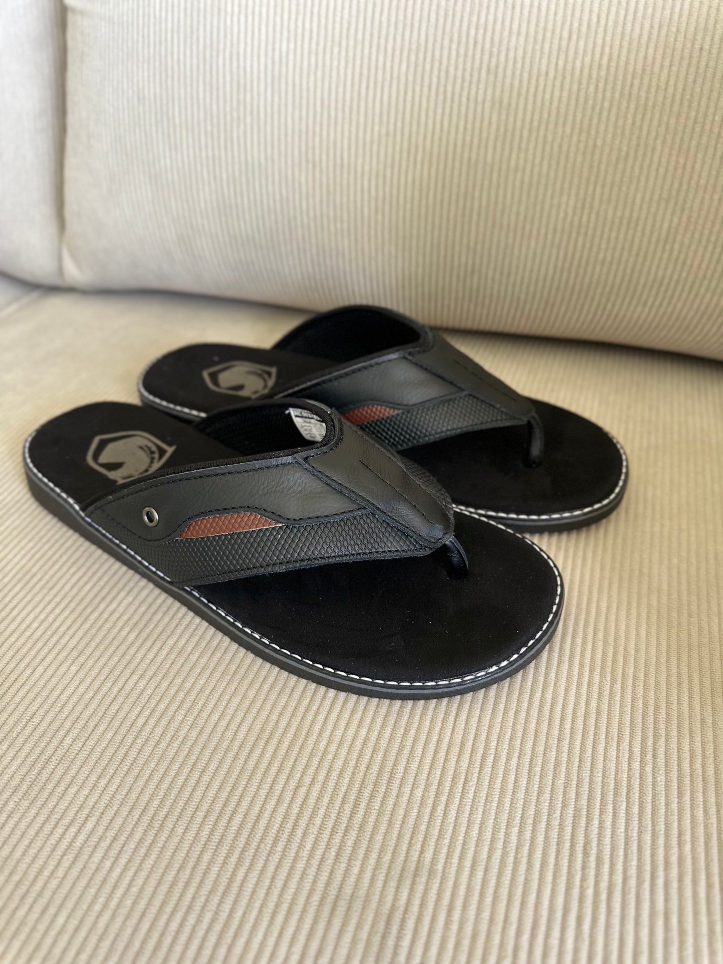 SANDALIA 3 PUNTADAS PARA HOMBRE EN CUERO NEGRAX COÑAC | REF:  MILAN 425