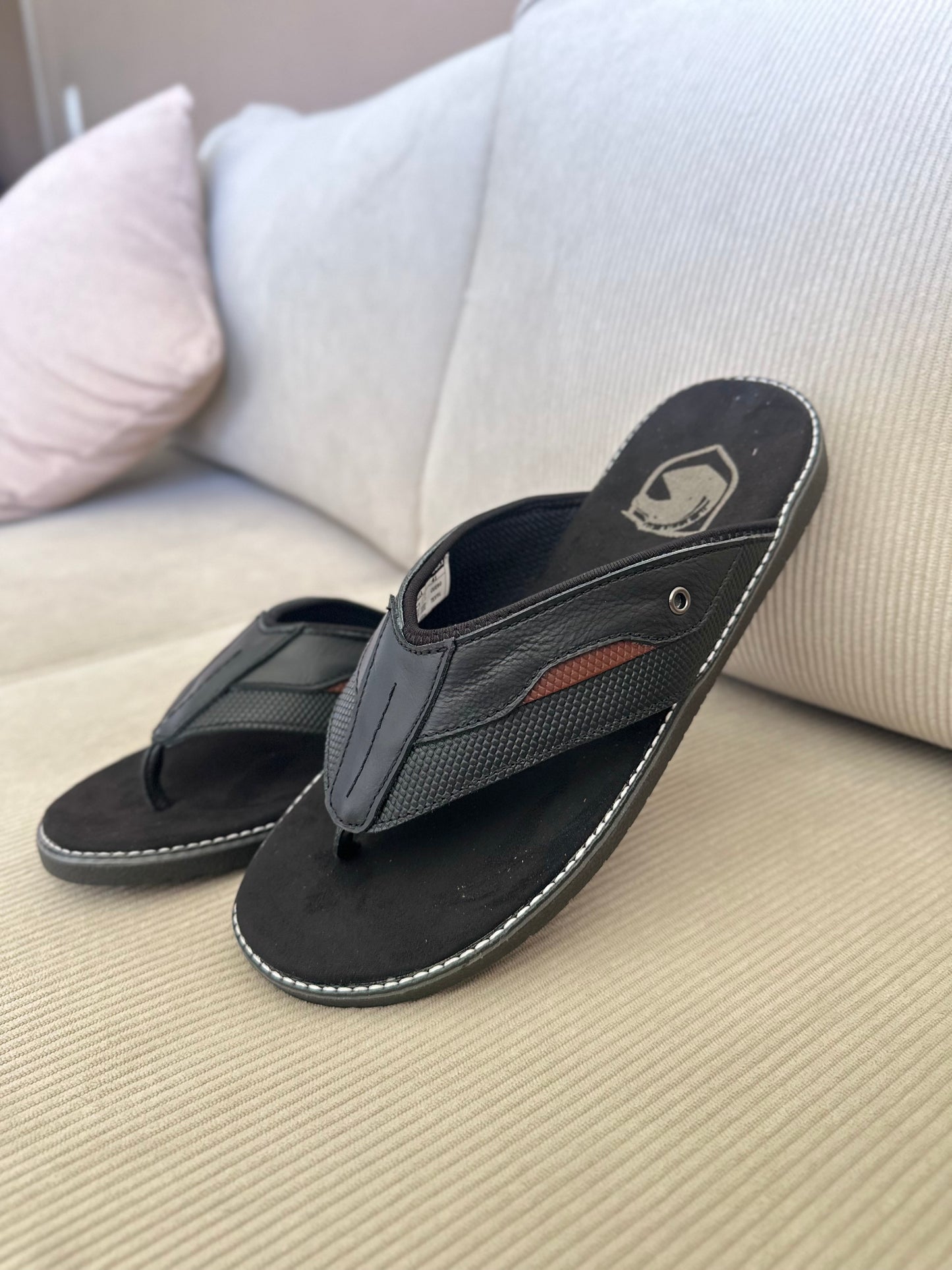 SANDALIA 3 PUNTADAS PARA HOMBRE EN CUERO NEGRAX COÑAC | REF:  MILAN 425