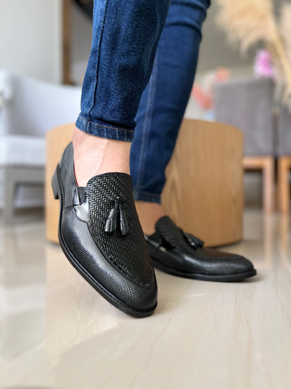 LOAFERS KING EN CUERO NEGRO PARA HOMBRE / LUZ 4007