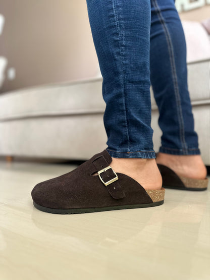 ZUECO PARA HOMBRE EN CUERO CARNAZA CAFE | REF: RAVELLO 77