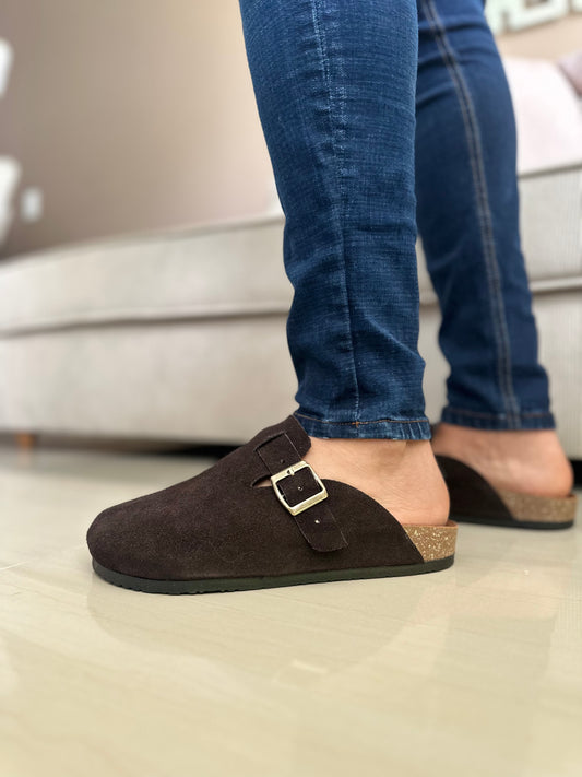 ZUECO PARA HOMBRE EN CUERO CARNAZA CAFE | REF: RAVELLO 77