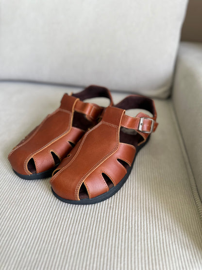 SANDALIA PARA HOMBRE EN CUERO MIEL | REF: FRANCISCO 605