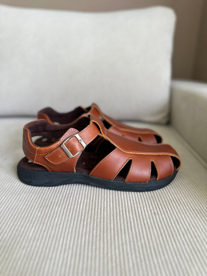 SANDALIA PARA HOMBRE EN CUERO MIEL | REF: FRANCISCO 605