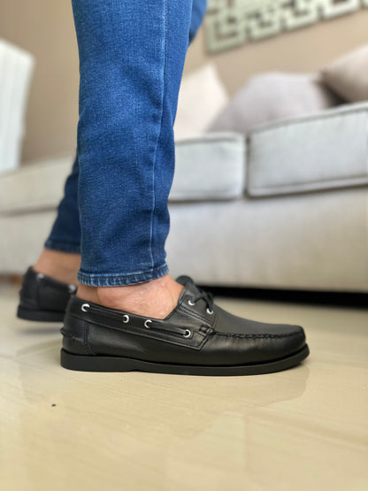 MOCASINES EN CUERO NEGRO PARA HOMBRE REF: ANDREW 731