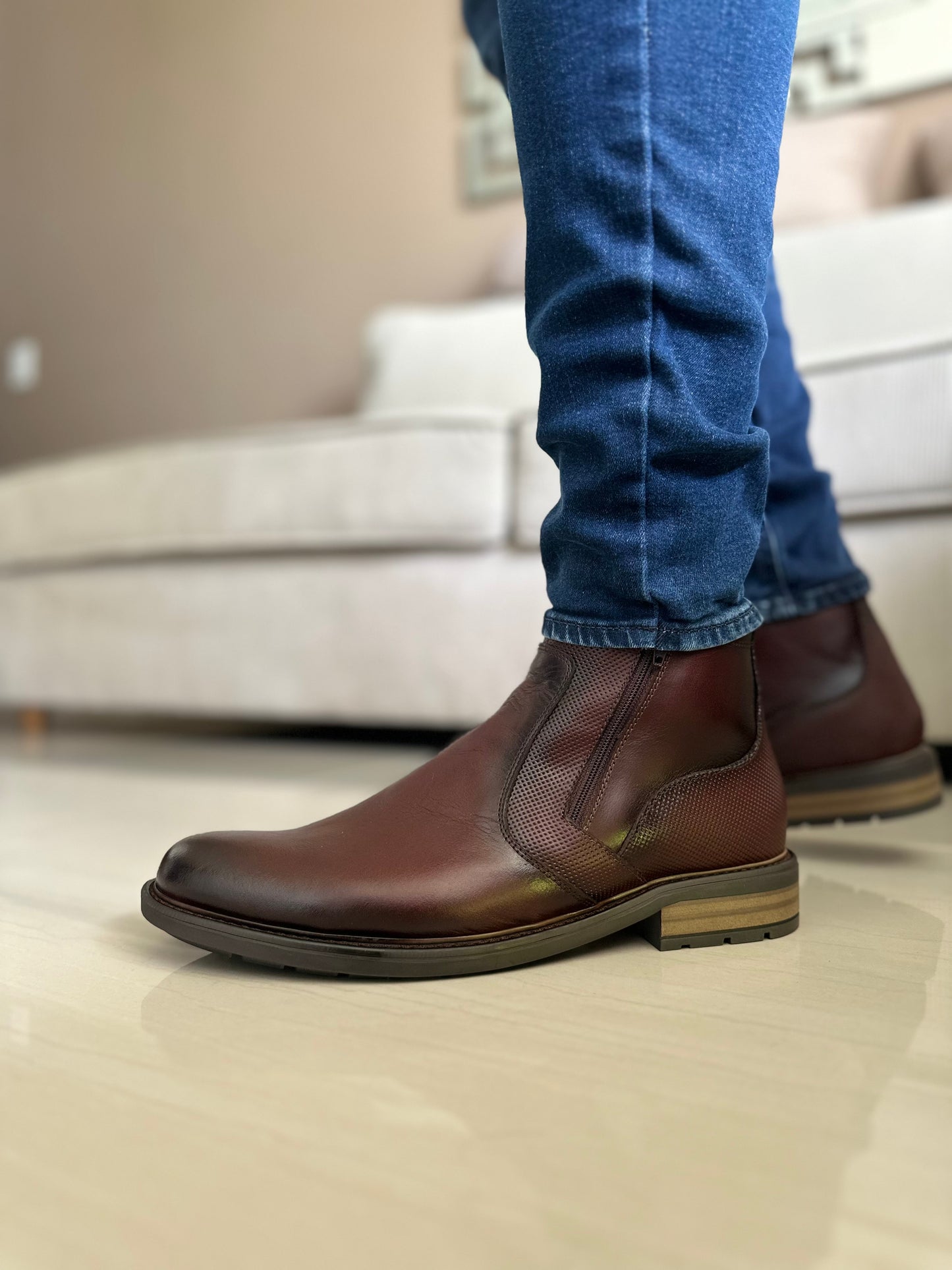 BOTAS CHELSEA PARA HOMBRE EN CUERO CAFE | REF NEWARK 1931