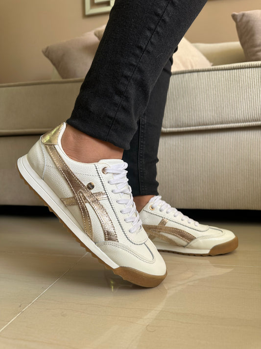 TENIS PARA DAMA EN CUERO BLANCO | REF AURA