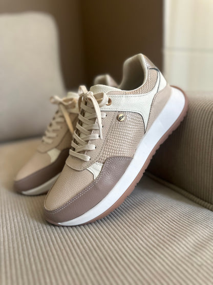 TENIS PARA DAMA EN CUERO CHAMPAGNE | REF ROSE
