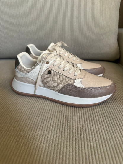 TENIS PARA DAMA EN CUERO CHAMPAGNE | REF ROSE