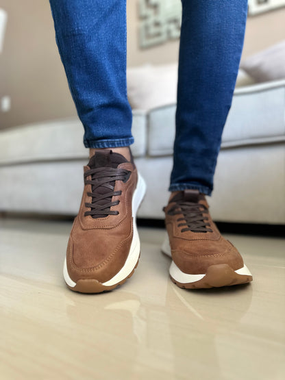 TENIS PARA HOMBRE EN CUERO CREMA | REF VALMONTI