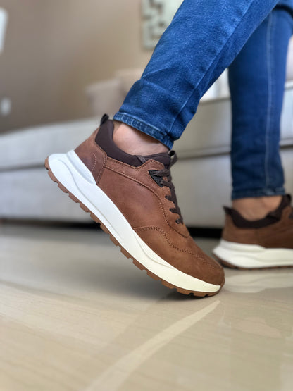 TENIS PARA HOMBRE EN CUERO CREMA | REF VALMONTI