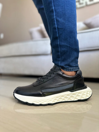 TENIS PARA HOMBRE EN CUERO NEGRO | REF BELMORE