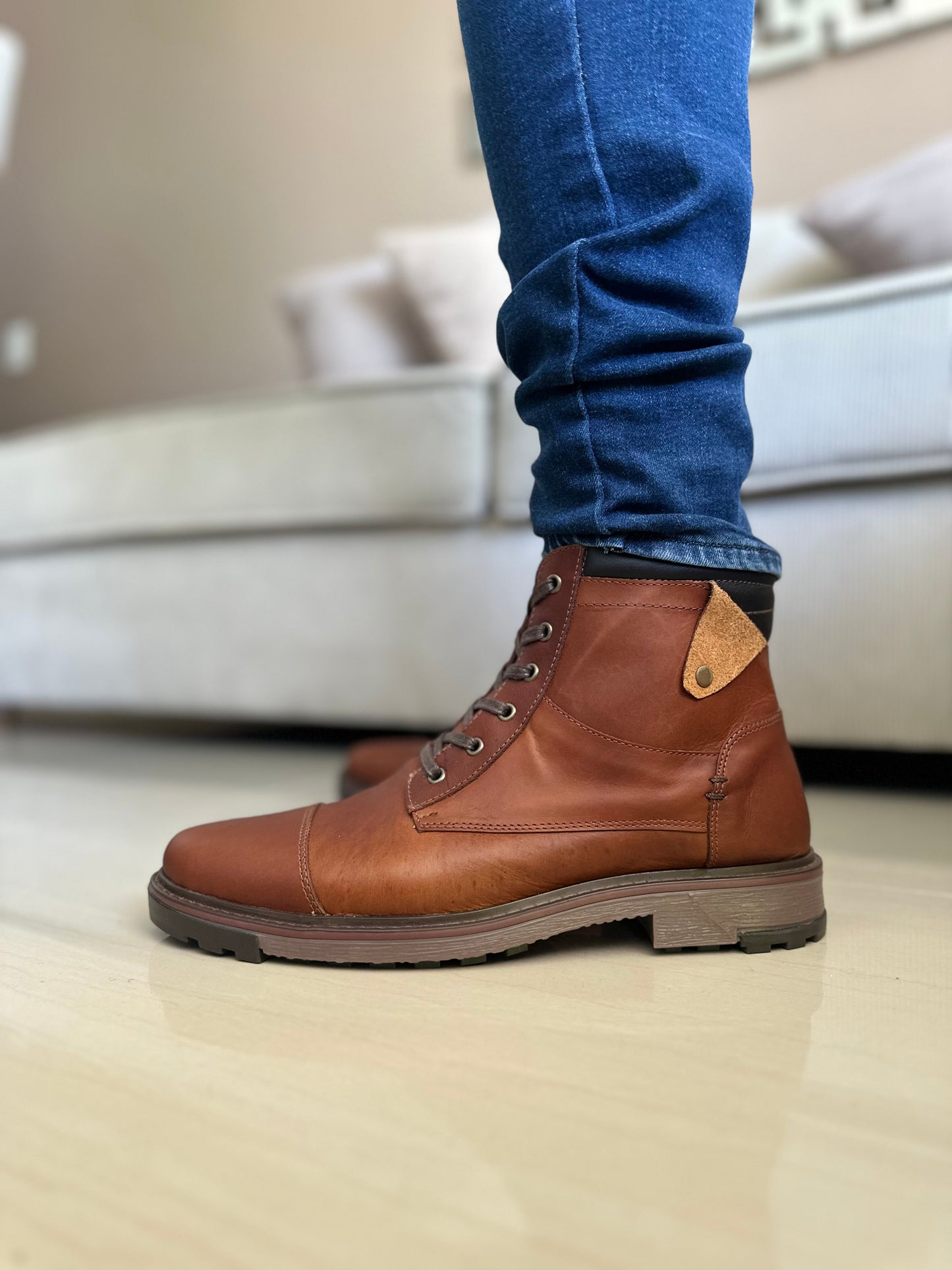 BOTAS PARA HOMBRE EN CUERO MIEL | REF MINNESOTA
