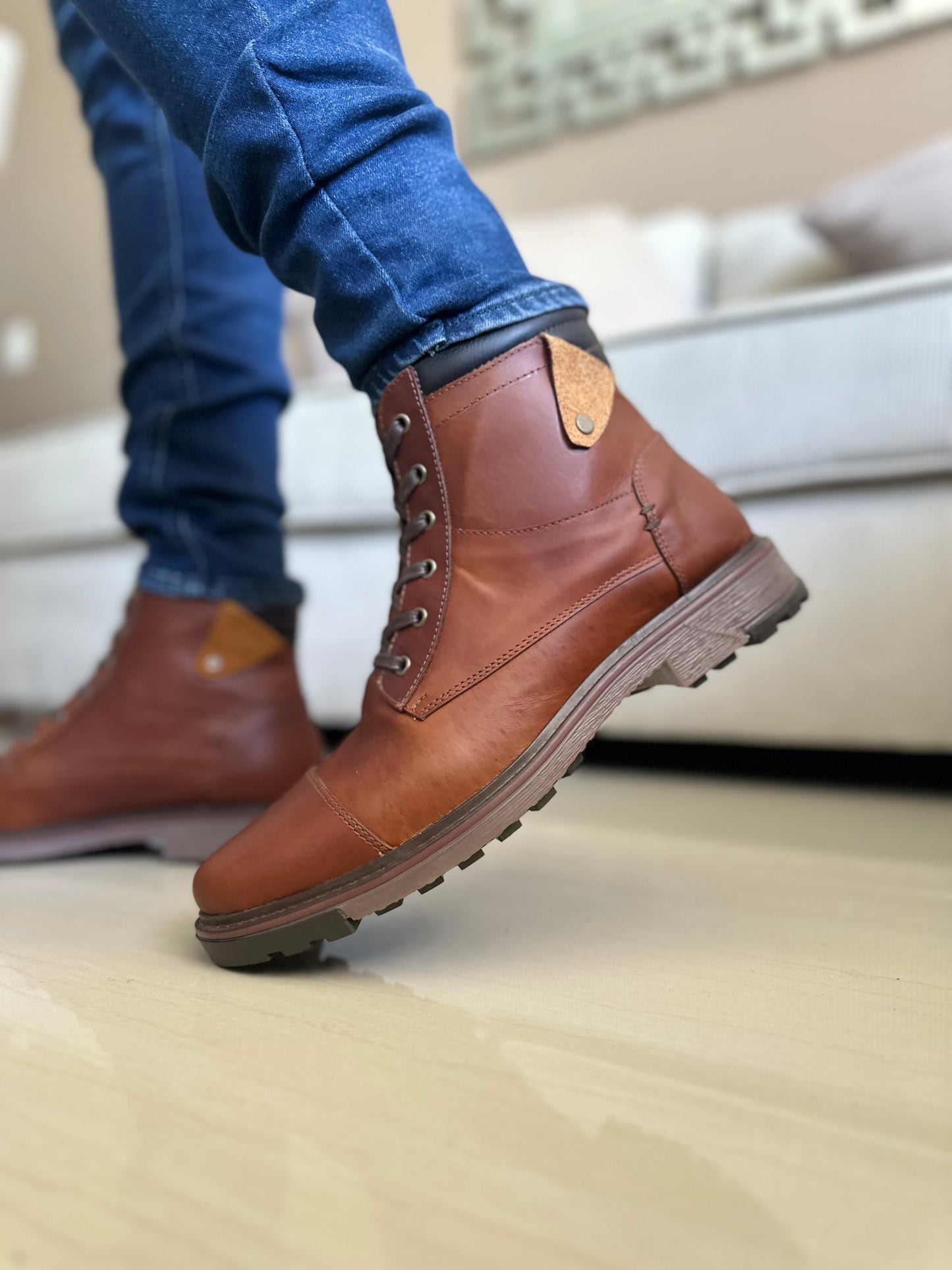 BOTAS PARA HOMBRE EN CUERO MIEL | REF MINNESOTA