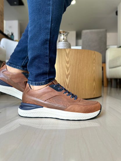 TENIS PEART HARRIS EN CUERO MIEL PARA HOMBRE / REF: