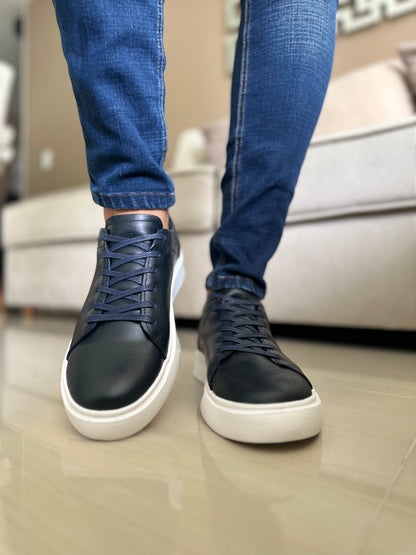 TENIS PARA HOMBRE EN CUERO AZUL | REF NEBRASKA