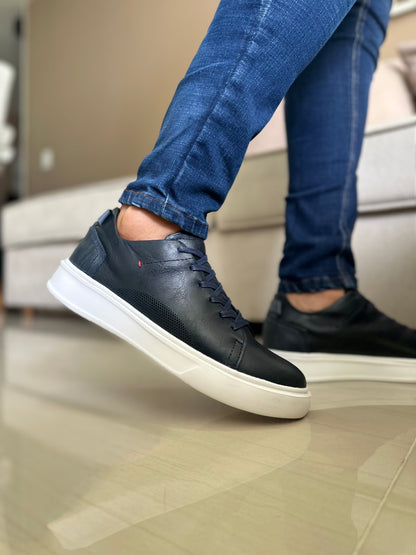 TENIS PARA HOMBRE EN CUERO AZUL | REF NEBRASKA