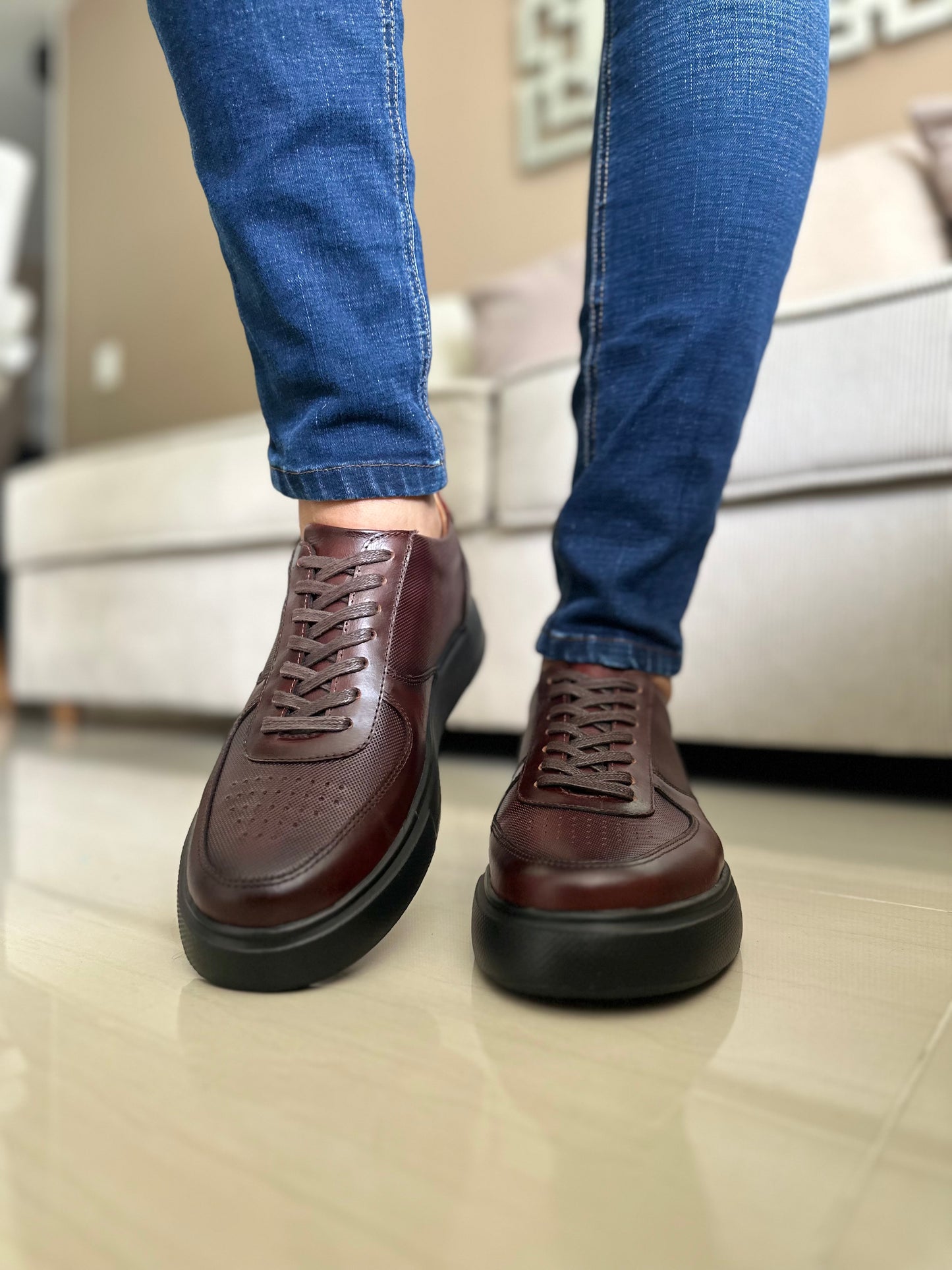 TENIS PARA HOMBRE EN CUERO COÑAC | REF IDAHO