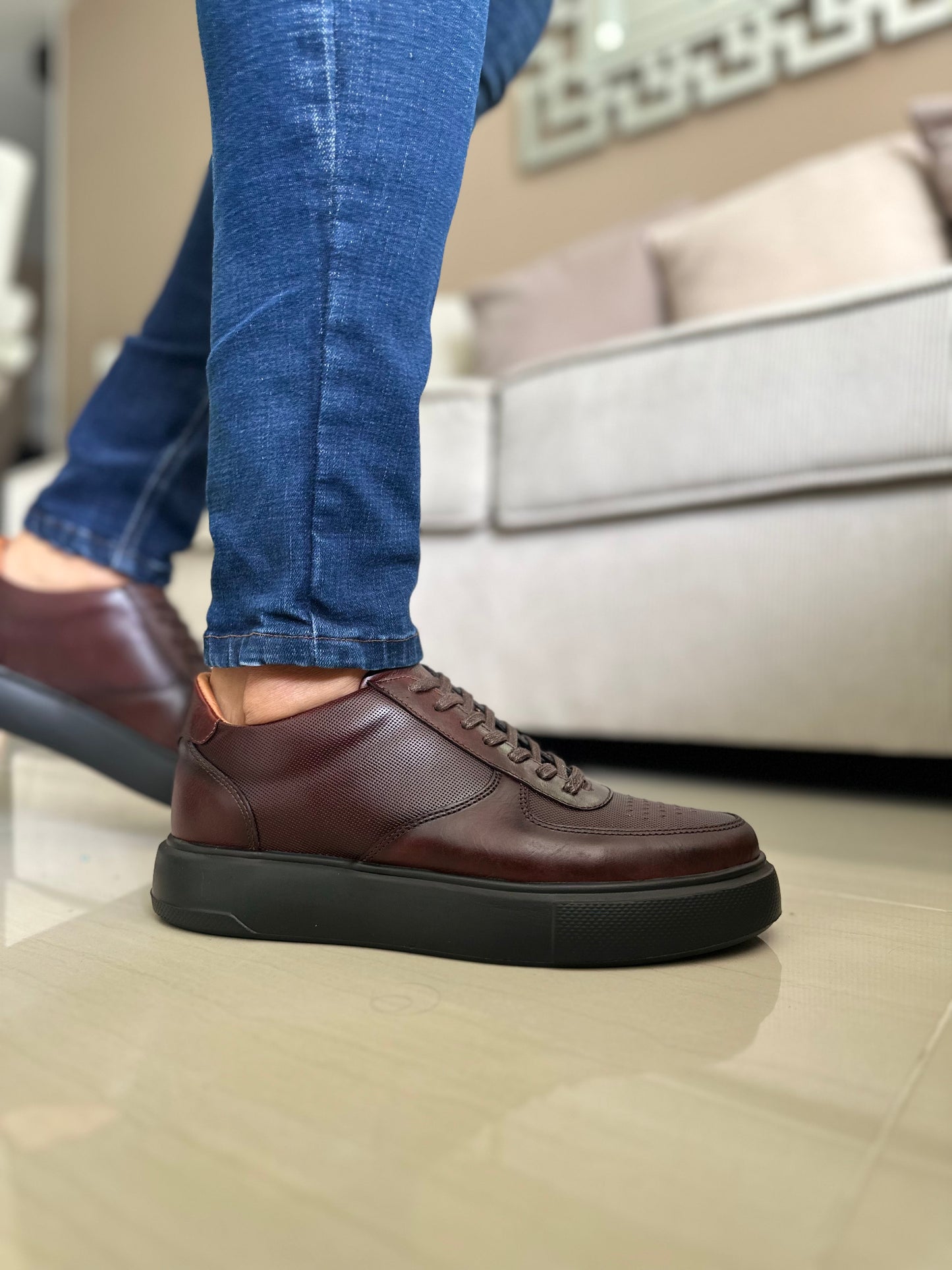 TENIS PARA HOMBRE EN CUERO COÑAC | REF IDAHO