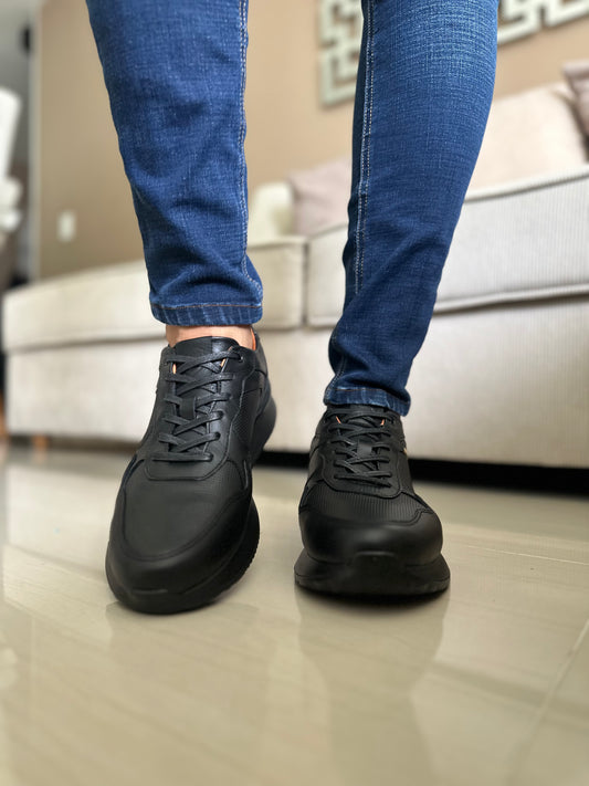 TENIS PARA HOMBRE EN CUERO NEGRO | REF ONTARIO