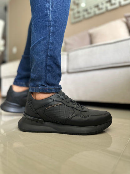TENIS PARA HOMBRE EN CUERO NEGRO | REF ONTARIO