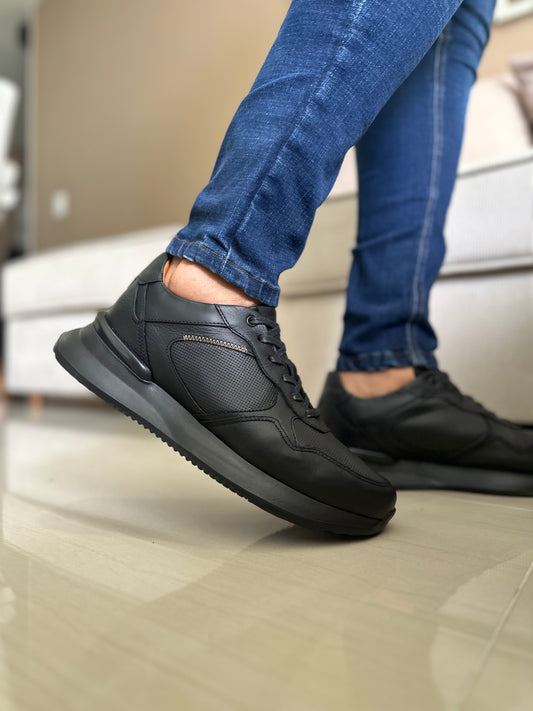 TENIS PARA HOMBRE EN CUERO NEGRO | REF ONTARIO